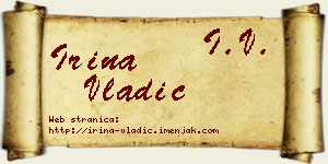 Irina Vladić vizit kartica